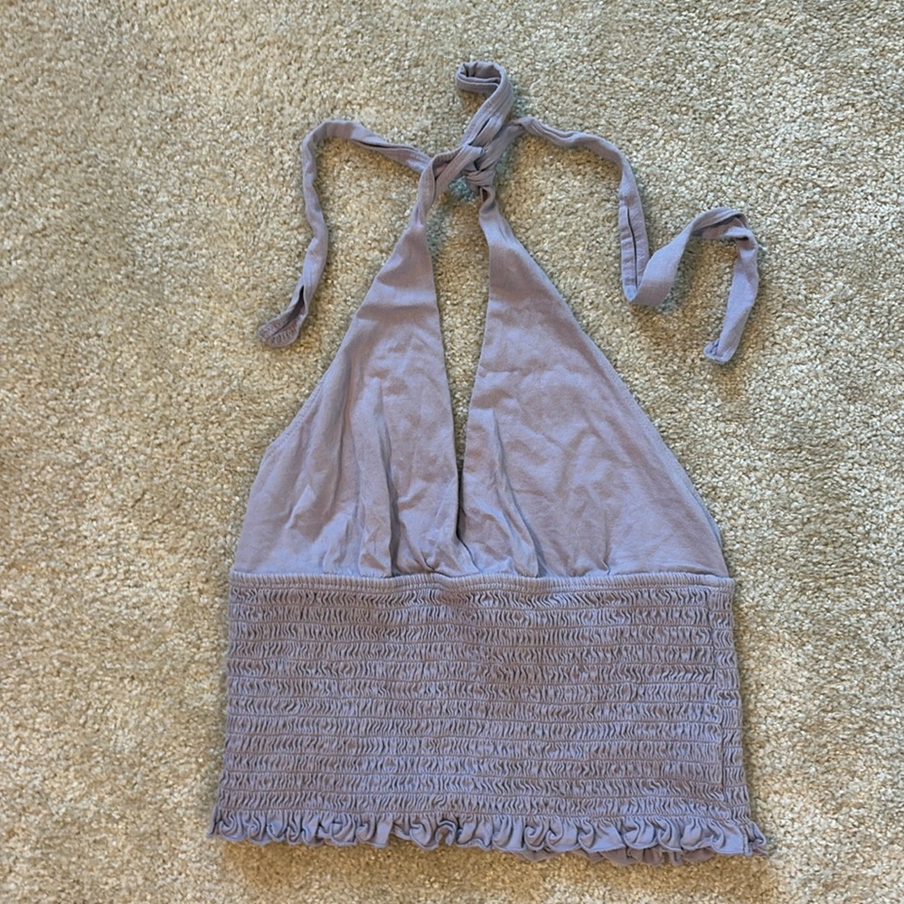 AE lilac purple halter top (med)